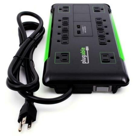 PLUGABLE TECHNOLOGIES 12 AC Surge Protector 2 Port USB Charger, Black PS12-USB2B